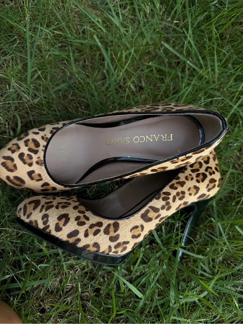 Franco Sarto Leopard-Print Pony Hair Pumps in Tan and Brown